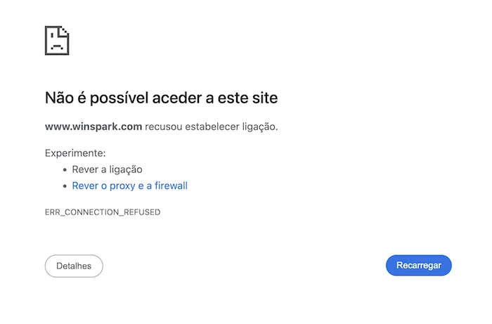 Accesso a Winspark bloccato