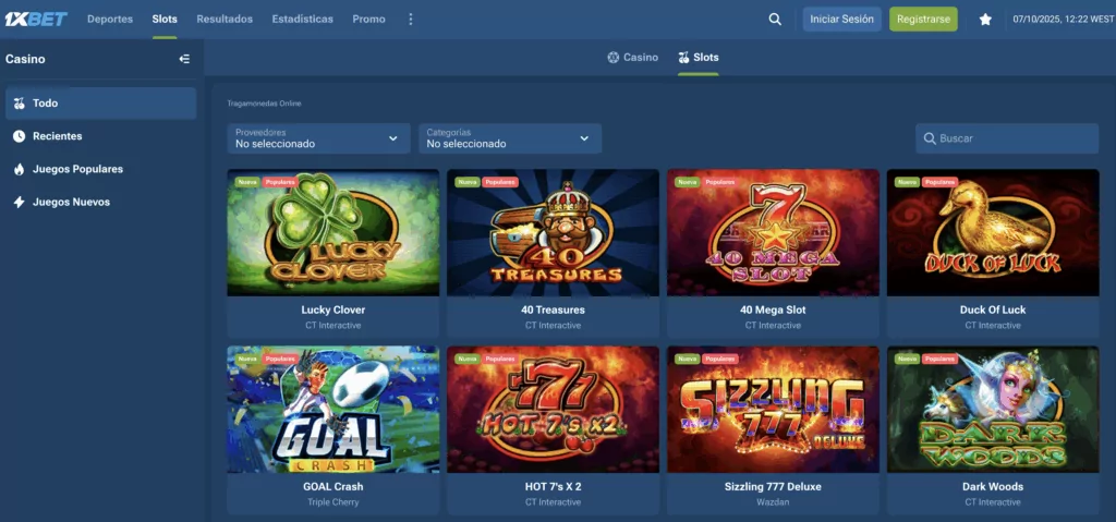 Esempio dell'offerta del casinò 1xBet in Spagna