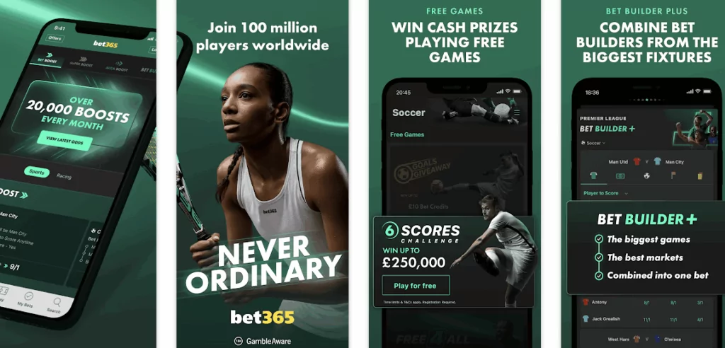 Panoramica dell'app Bet365